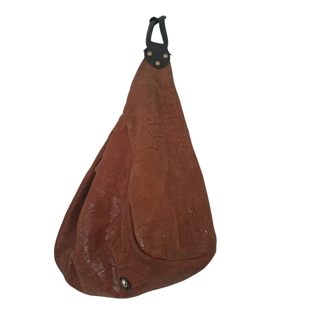 Lola Bernard Modena Rust Croc Embossed Leather Purse Shoulder Bag Handbag‎